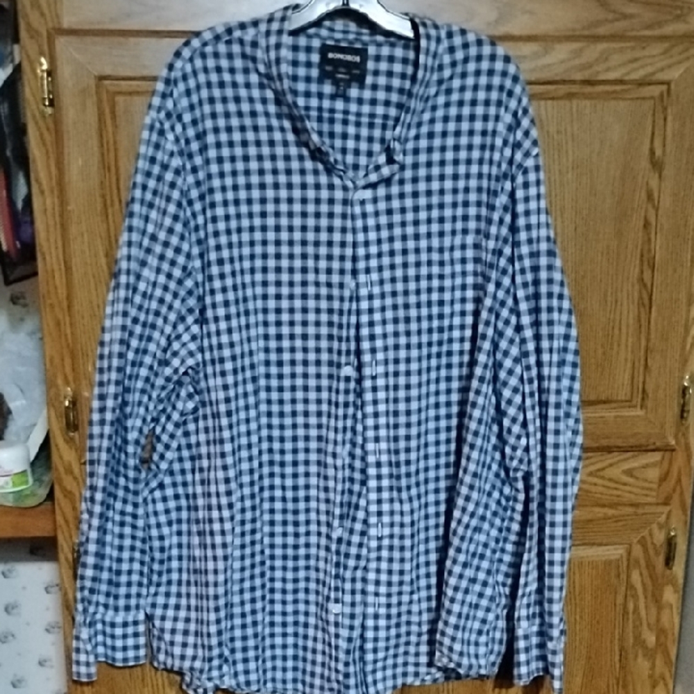 Bonobos Navy and White Checkered Shirt